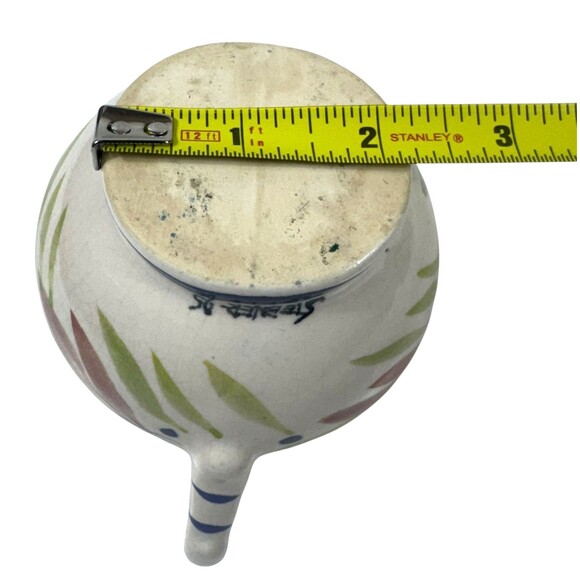 Vintage 1995 Stebner Pottery Ceramic Creamer Pitcher Hand Painted Cottagecore - Picture 8 of 11